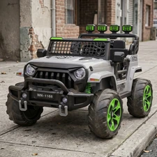 Детский электромобиль M 6380EBLR-11(24V) серый двухместный джип с четырьмя моторами